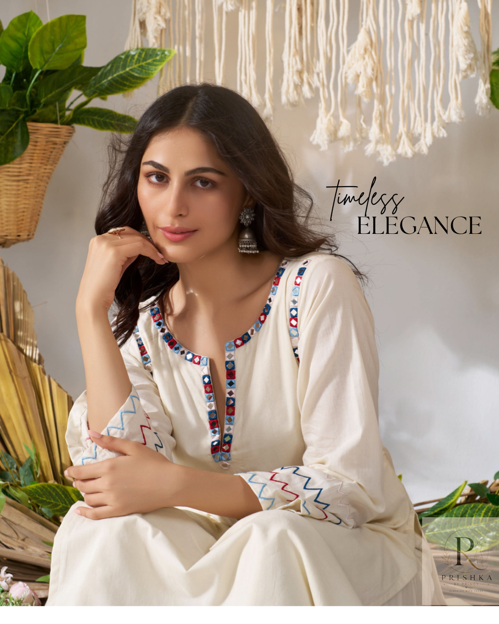 Isha Off-White Embroidered Kurta Set