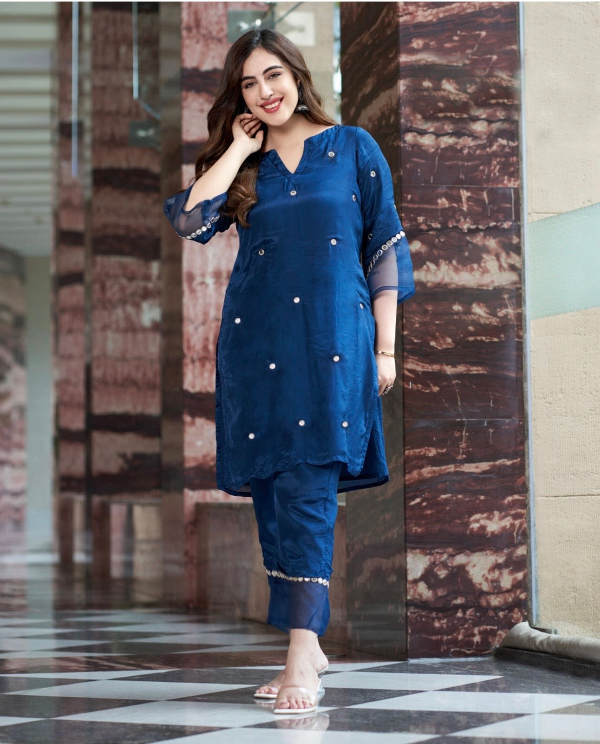 Shilp Blue Embroidered Silk kurta Set