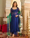 Noor Blue Georgette Anarkali  Suit Set